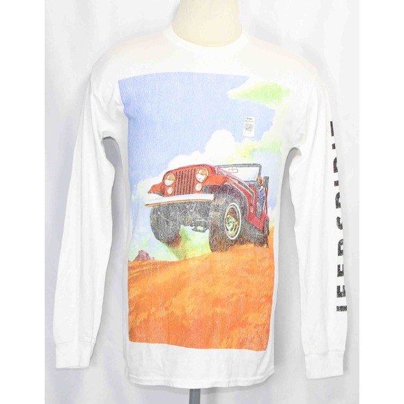 NEW JEEP‎ White Cotton Long Sleeve T-Shirt Mens Size Small - Picture 1 of 3